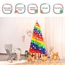 Load image into Gallery viewer, 7Ft Rainbow Swirl Artificial PVC Christmas Tree with Metal Stand - Adler's Store