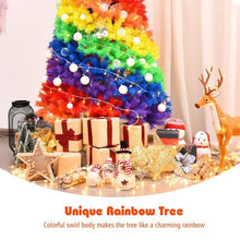 Load image into Gallery viewer, 7Ft Rainbow Swirl Artificial PVC Christmas Tree with Metal Stand - Adler's Store