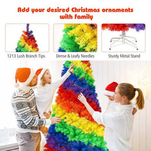 Load image into Gallery viewer, 7Ft Rainbow Swirl Artificial PVC Christmas Tree with Metal Stand - Adler's Store