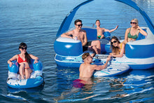 Load image into Gallery viewer, 8-Person Floating Island with UV Sun Shade and Connecting Lounge Rafts - Adler's Store