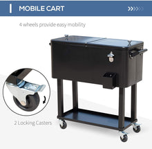 Load image into Gallery viewer, 80 Qt Outdoor Rolling Cooler Cart - Adler's Store