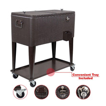 Load image into Gallery viewer, 80 Qt Outdoor Rolling Cooler Cart - Adler's Store