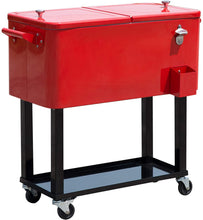 Load image into Gallery viewer, 80 Qt Outdoor Rolling Cooler Cart - Adler's Store