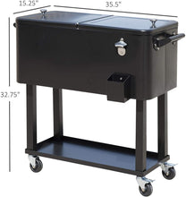 Load image into Gallery viewer, 80 Qt Outdoor Rolling Cooler Cart - Adler's Store