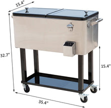 Load image into Gallery viewer, 80 Qt Outdoor Rolling Cooler Cart - Adler's Store