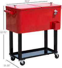 Load image into Gallery viewer, 80 Qt Outdoor Rolling Cooler Cart - Adler's Store