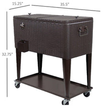 Load image into Gallery viewer, 80 Qt Outdoor Rolling Cooler Cart - Adler's Store