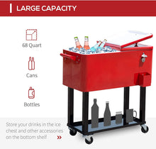 Load image into Gallery viewer, 80 Qt Outdoor Rolling Cooler Cart - Adler's Store