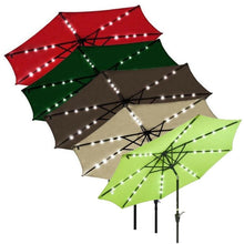 Load image into Gallery viewer, 9 Ft Classic Shape LED Tilt Patio Umbrella - Adler&#39;s Store