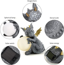 Load image into Gallery viewer, Adorable Baby Dragon Sculptures with Solar LED Lights - Adler's Store