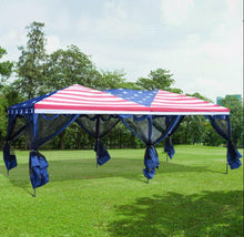 Load image into Gallery viewer, American Flag Pop up 10βx20β Party Tent with Mesh Awning - Adler's Store
