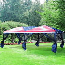 Load image into Gallery viewer, American Flag Pop up 10βx20β Party Tent with Mesh Awning - Adler's Store