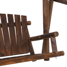 Load image into Gallery viewer, Carbonized Natural Log 6.5 Ft Loveseat 2 Person Garden Swing - Adler's Store