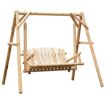 Load image into Gallery viewer, Carbonized Natural Log 6.5 Ft Loveseat 2 Person Garden Swing - Adler's Store