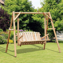 Load image into Gallery viewer, Carbonized Natural Log 6.5 Ft Loveseat 2 Person Garden Swing - Adler's Store