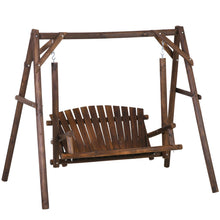 Load image into Gallery viewer, Carbonized Natural Log 6.5 Ft Loveseat 2 Person Garden Swing - Adler's Store