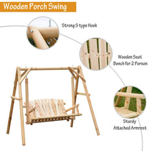 Load image into Gallery viewer, Carbonized Natural Log 6.5 Ft Loveseat 2 Person Garden Swing - Adler's Store