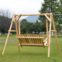 Load image into Gallery viewer, Carbonized Natural Log 6.5 Ft Loveseat 2 Person Garden Swing - Adler's Store