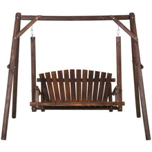 Load image into Gallery viewer, Carbonized Natural Log 6.5 Ft Loveseat 2 Person Garden Swing - Adler's Store