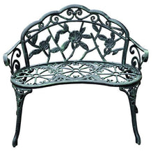 Load image into Gallery viewer, Cast Aluminum Antique Rose Style Patio Bench - Adler's Store