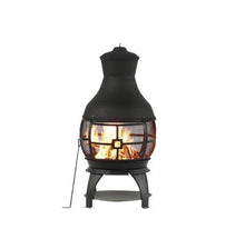 Load image into Gallery viewer, Cast Iron Chiminea Fire Pit with Mesh Spark Screen and Poker - Adler's Store