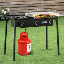 Load image into Gallery viewer, Cast Iron Portable 3 Burner Propane Gas Cooker BBQ Griller - Adler's Store