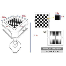Load image into Gallery viewer, Classic Wooden Chess End Table With 2-1 Reversible Game Board Top and Drawers - Adler's Store