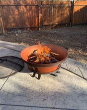 Load image into Gallery viewer, Copper 34 Inch Cauldron Style Cast Iron Fire Pit - Adler's Store