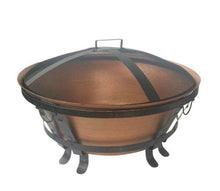 Load image into Gallery viewer, Copper 34 Inch Cauldron Style Cast Iron Fire Pit - Adler's Store