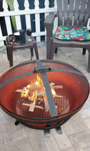 Load image into Gallery viewer, Copper 34 Inch Cauldron Style Cast Iron Fire Pit - Adler's Store