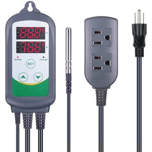 Load image into Gallery viewer, Digital 2-Stage Outlet Greenhouse Thermostat Temperature Controller - Adler's Store