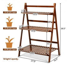 Load image into Gallery viewer, Foldable 3-tier Bamboo Flower Shelf - Adler's Store