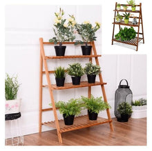 Load image into Gallery viewer, Foldable 3-tier Bamboo Flower Shelf - Adler's Store