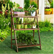 Load image into Gallery viewer, Foldable 3-tier Bamboo Flower Shelf - Adler's Store