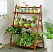 Load image into Gallery viewer, Foldable 3-tier Bamboo Flower Shelf - Adler's Store