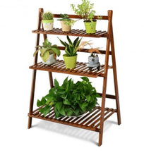 Load image into Gallery viewer, Foldable 3-tier Bamboo Flower Shelf - Adler's Store
