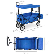 Load image into Gallery viewer, Folding Utility Camping Wagon with 2 Cup Holders and Removable Canopy - Adler's Store