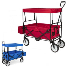 Load image into Gallery viewer, Folding Utility Camping Wagon with 2 Cup Holders and Removable Canopy - Adler's Store