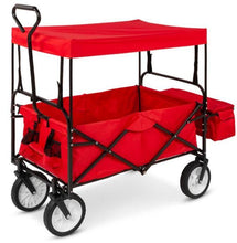 Load image into Gallery viewer, Folding Utility Camping Wagon with 2 Cup Holders and Removable Canopy - Adler's Store