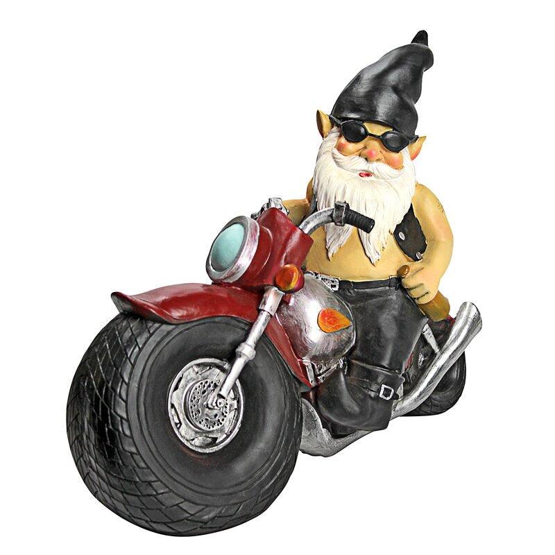 Garden Gnome Statue Axle Grease Biker