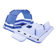 Load image into Gallery viewer, Giant Floating 6 Person Island Lounge Raft with UV Shelter and Cooler Bag - Adler's Store