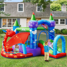 Load image into Gallery viewer, Inflatable Dragon Bounce House with Blower and 30 Balls - Adler's Store