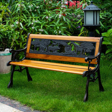 Load image into Gallery viewer, Kids Animals Décor Cast Iron and Wooden Patio Bench - Adler's Store