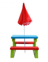 Load image into Gallery viewer, Kids Portable Picnic and Bench Table with Removable Umbrella - Adler's Store