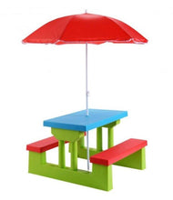 Load image into Gallery viewer, Kids Portable Picnic and Bench Table with Removable Umbrella - Adler's Store