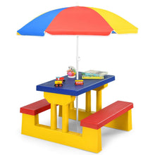 Load image into Gallery viewer, Kids Portable Picnic and Bench Table with Removable Umbrella - Adler's Store