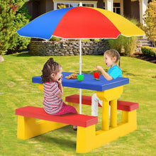 Load image into Gallery viewer, Kids Portable Picnic and Bench Table with Removable Umbrella - Adler's Store