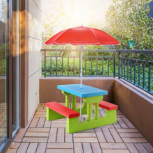 Load image into Gallery viewer, Kids Portable Picnic and Bench Table with Removable Umbrella - Adler's Store