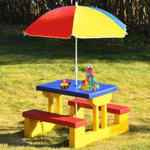 Load image into Gallery viewer, Kids Portable Picnic and Bench Table with Removable Umbrella - Adler's Store