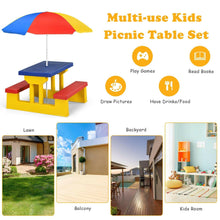 Load image into Gallery viewer, Kids Portable Picnic and Bench Table with Removable Umbrella - Adler's Store